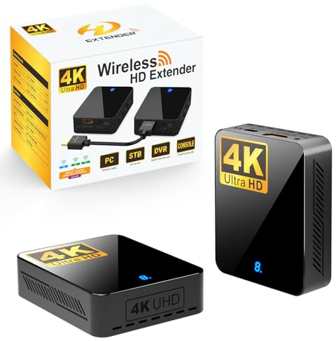Wireless HDMI Transmitter and Receiver 4K BIN-910, 400FT/120M Long Range, 9 Adjustable Channels, 1TX to 3RX– Stream HD Video/Audio from Laptop, PC, Camera to TV, Projector, Monitor