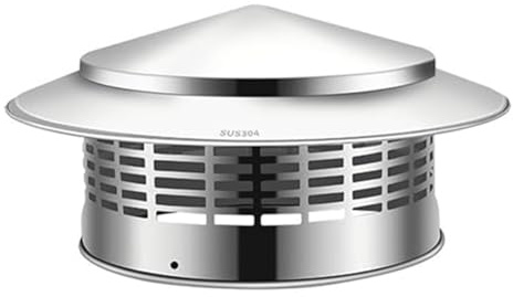 8-Inch Stainless Steel Chimney Cap, Round Rain Protection Mesh Cover for Roof Vent & Flue Pipe, Weather-Resistant Fireplace Chimney Cover