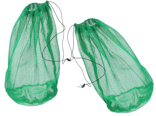 Veemoon Lot de 2 Paquet de Pêche Pliables en Nylon, Filet à Poissons Portable Cordon, Maille Fine 40x60 Cm, Léger et Résistant, Pêche en Plein Air Plongée