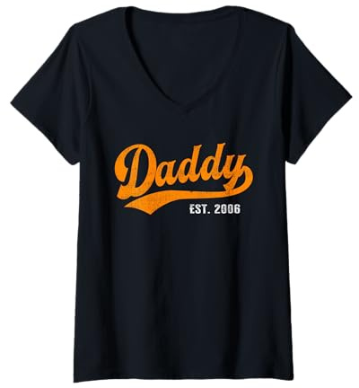 Femme Meilleur Papa du Monde - sans Blague - Papa Depuis 2006 T-Shirt avec Col en V