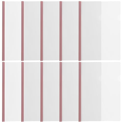 Abaodam Lot de 10 Pochettes Transparentes en Plastique pour Documents A4 avec Tige Coulissante, Couverture Claire pour Dossiers et Rapport, Organiseur de Fichiers Pratique pour Bureau,