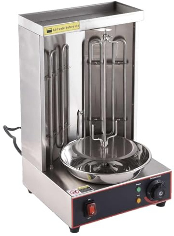 Parrilla Shawarma Vertical Eléctrica, 3000W Asador Doner Kebab Con 2 Tubos De Calentamiento, Temperatura Ajustable 50–300°C Para Hogar, Restaurante Y Cocina