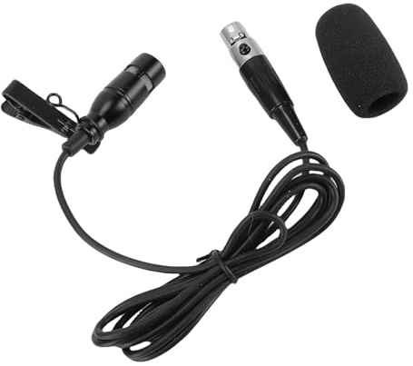 Annadue Microfono Lavalier a Condensatore, Microfono Lavalier con Clip XLR, Cablato per la Registrazione di Performance Vocali, Interviste