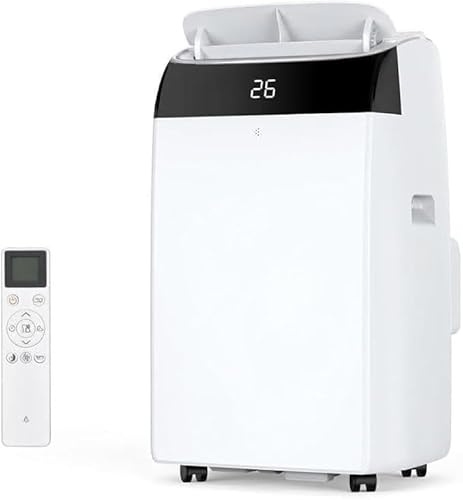 10000 BTU Portable Air Conditioner Silence, 3-in-1 Cooling Ventilation Dehumidification, 2-Speed Fan, 24-Hour Timer, Remote Control, Mobile Air Conditioning, Silent [Energy Class A]