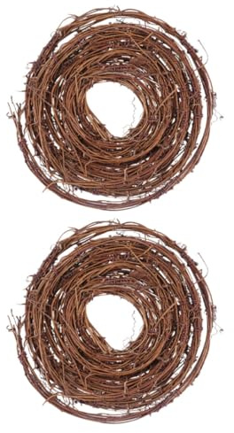 PRETYZOOM 2 Pièces Couronne Rotin Naturel DIY pour Décoration Noël Extérieur et Création Guirlandes Rustiques