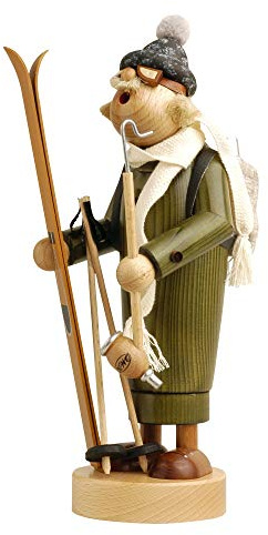 KWO Olbernhau 21706 Räuchermännchen Skifahrer, 27 cm