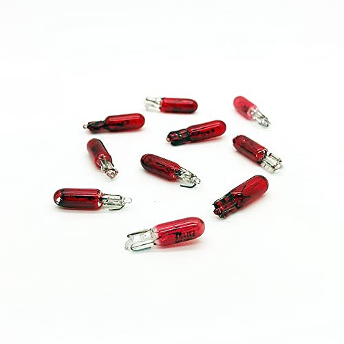 10 x 286 rot Auto Armaturenbrett Instrument Panel Leuchtmittel 286R T5 12 V 1.2 W W2 x 4.6dd