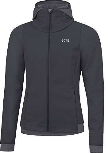 GORE Wear Damen Winddichte Kapuzen-Laufjacke, R3 Women GORE WINDSTOPPER Thermo Hoodie, 38, Grau, 100378