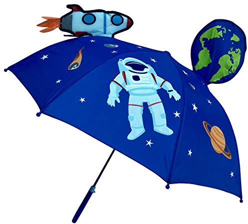 HECKBO 3D Kinder Regenschirm Stockschirm verschiedene Motive - Umbrella Jungen Mädchen - Kindergarten und Schule Zubehör- zur Einschulung für die Schultüte als kleine Aufmerksamkeit