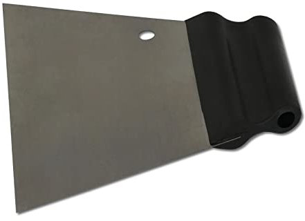 DEWEPRO Spatule Lisseuse 180 mm En Acier – Truelle Plate Sans Denture Pour Colle Carrelage, Enduit & Mortier De Lissage – Outil Pour Murs Et Sols – Poignée Ergonomique En Plastique