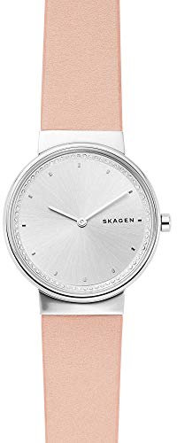 Skagen Damen Analog Quarz Uhr mit Leder Armband SKW2753