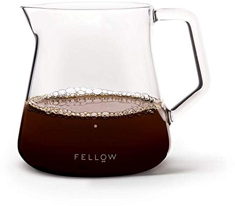 Fellow Mighty Small Glass Carafe - Manual Pour Over Coffee Beaker and Tea Steeper, Borosilicate Glass Decanter, 16.9 oz Clear Container