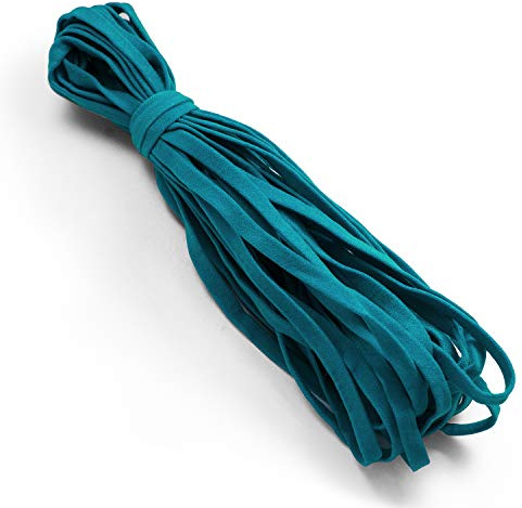Trims by the Yard 1/4 Ultra Soft Knit Elastic Band, Premium Material, Durable Knitted Elastic Cord for Sewing, Easy to Use, Versatile Sewing Supplies, 10-Yard Cut, Teal