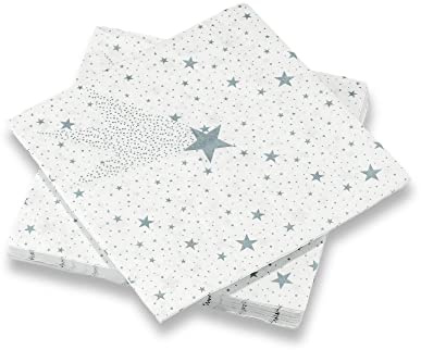 LE NAPPAGE ARTS DE LA TABLE Servietten aus Watte 40 x 40 cm, 3-lagig, Eternal Silver 73259AH
