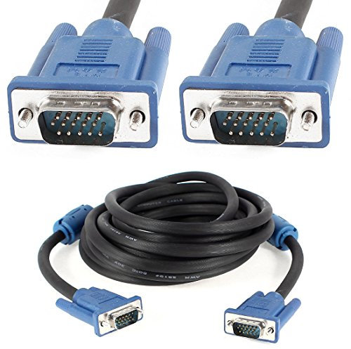 Ruilogod 5m 16.4 pies 15 pin VGA VGA al macho M/M Adaptador cable cable