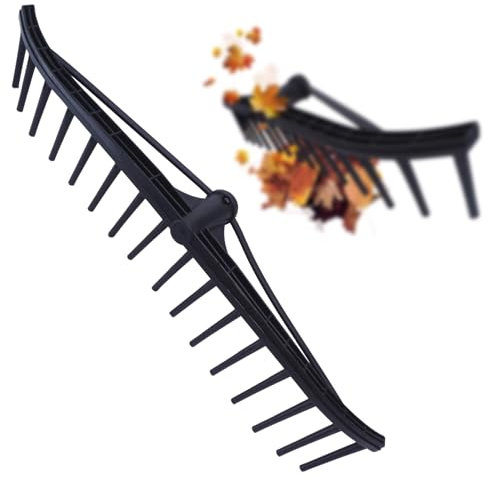 BAUSTER® Robuster Rechen, Kunststoff-Rechen aus Polypropylen, Laubharke 18 Zinken , Breite: 62 cm, ohne Stiel, für Heu - Gras - Laub , Grasschwader, landwirtschaftliche Schwader, Harken