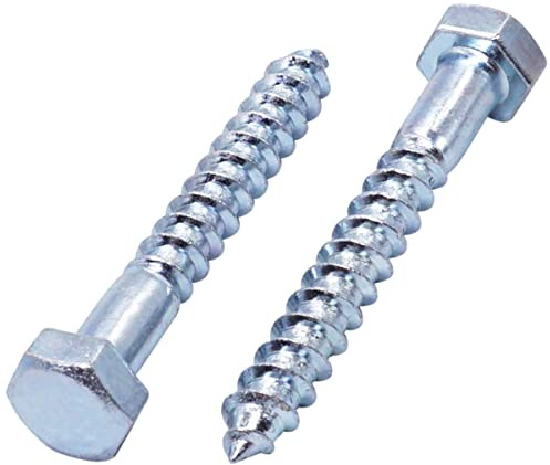SKIR'CO (35 pezzi) DIN 571 viti esagonali per legno in acciaio zincato M8 x 60 mm, bussole per legno, viti esagonali, bulloni di ritardo