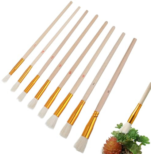 HANABASS 8pcs Assorted Size Vegetable Pollination Brush, Outdoor Garden Fruit Pollinator Tools, Oil Watercolor Painting Paint Brushes Goat Hair, For Watercolor Face Body Art Pottery