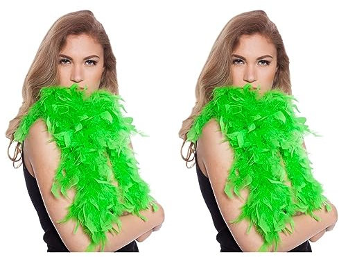 Folat Federboa Boa Neon grün 180cm (Packung mit 2)