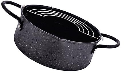 LIFKOME Freidora crepera sarten Mini Olla para freír sartén Tonos terrestres filtrar