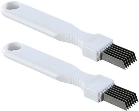 IMIKEYA 2st Zwiebel Messer Schneiden Zwiebelschneider Schalottenschneider Gemüseschneider Ingwer-knoblauch Cutter Küche Weiß Rostfreier Stahl Drahtmesser Handbuch