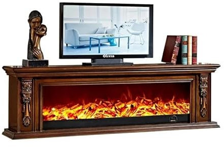 Meuble TV avec cheminée Meuble TV Design salon armoires TV modernes cheminée cheminée électrique poêle meuble TV meubles de maison Meuble TV avec cheminée intérieure ( Color : A , Size : 120x80 )