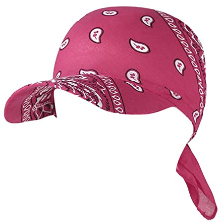 Damen Kopftuch Schal Cap Mützen für Haarausfall mit Schirm Bandana Cap Sommer Faltender Retro Stil Sonne-Hut Visier Kappe Anti-UV für Golf Tennis Baseball Hut