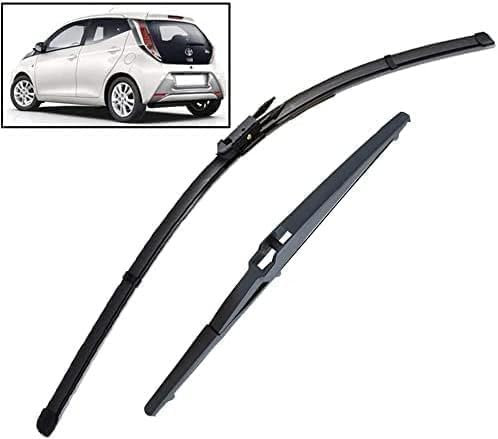 zjxtnb Auto Scheibenwischer für Peugeot 108 Toyota Aygo 14 2015-2020, Auto Frontscheibe Wischer Leiser Ersatzwischblätter Wischerblätter Bürsten Zubehör