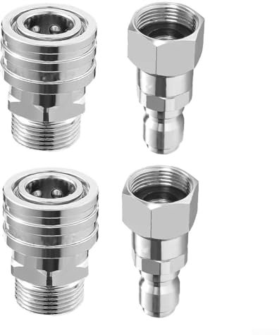Hochdruckreiniger-Adapter, 3/8 Zoll Außengewinde Hochdruckreiniger-Adapter, Schnellverbinder-Set, M22-Gewinde (B)