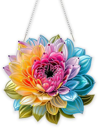 Eiflow DIY Blume Diamant Kunst Malerei Hängende Ornament Kit Acryl Diamanten Malerei Anhänger Board Kit für Erwachsene
