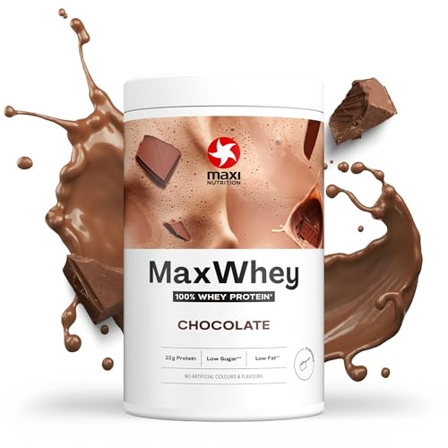 MaxiNutrition MaxWhey 100% Whey Proteinpulver Schokolade 420 g Dose, ergibt 14 Protein-Shakes à 22g Eiweiß, ohne künstliche Aromen, inkl. Vitamin B6, Made in Germany