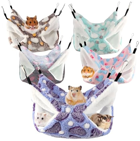 5 Pezzi Amaca Da Gabbia per Piccoli Animali, Amaca Da Appendere per Piccoli Animali, Amaca per Porcellini D'india, Amaca Piccola per Animali, Amaca Porcellini Cocco per Criceti, Porcellini D'india