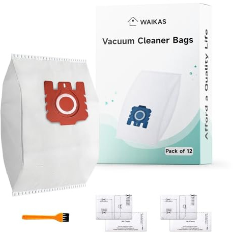 12 Vacuum Bags for Miele Complete C2/C3, Classic C1 - Replaces GN Includes 2 Motor & 2 Exhaust Filters [Compatible with S8, S5, S2 & S6 Series] - Replaces 9917730, 12281680