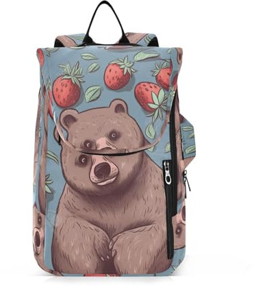 Caihoyu Tennisschläger-Tasche, atmungsaktiv, 2 Schläger, gepolstert, für Teenager, Jungen, Mädchen, Herren, Damen, schwarzer Bär, Blaubeere, kreatives Muster