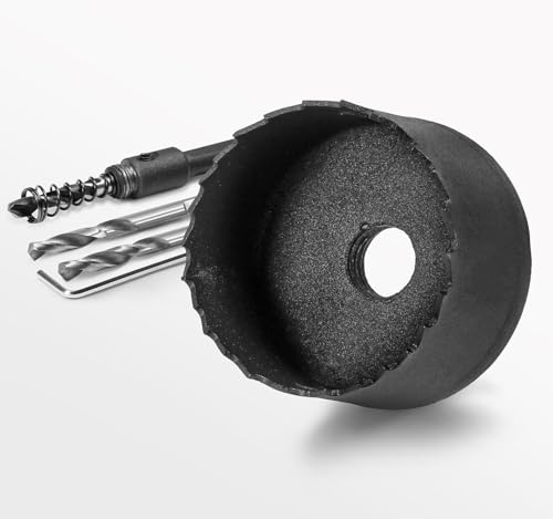 1-25/32 Inch Hole with Saw 9.1mm Triangle Shank Arbor, JTemgle Bi-Metal Hole Saw Heavy Duty Hole Cutting Tool for Cornhole Boards, Recessed Lights, Wood, Plastic, Drywall & Soft Metal