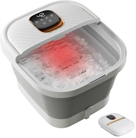Collapsible Foot Spa Bath with Heat, Touch Screen, Control, Massage Rollers, Timer, Bubble, Foot Massage Rollers, Foot Spa for Home, Office, Relaxation.