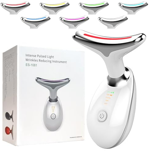 Lux Cove 7-in-1 LED Facial Sculptor, 2025 New Face Massager, 7 Color Neck Face Massage Tool, 3 Modes 45°c Magnetic Thermal Therapy, Neck Lifting, Face Toning Firming, Suitable for Everyone