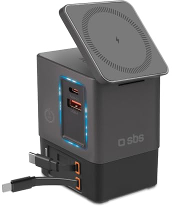 SBS Power Dock 6in1 100W USB-C, Ricarica Wireless 15W, Compatibile MagSafe