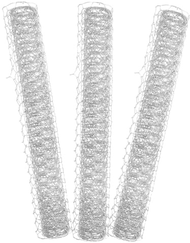 TOYANDONA 3 Feuilles Grillage Hexagonal Galvanisé Treillis Métallique Durable pour Clôtures Jardin Volailles et Usage Polyvalent