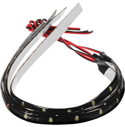 Bandes Lumineuses LED pour Voiture 12v Blanches, Lot de 4 | Adhésif en Colle, Application Décorative Véhicule, Usage Possible pour Motos et Chariots de Golf