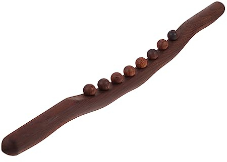 FONDOTIN Holz Massage Stick aus Buchenholz Muskel Entspannungsgerät mit Gezahntem Design Vielseitiges Therapie Tool zur Durchblutungsförderung für Schultern Rücken Beine und Nacken
