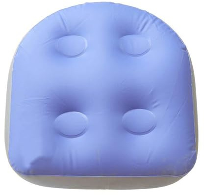 OUDQFCJ Cuscino Gonfiabile per Seduta Morbido e Confortevole, Cuscino per Vasca da Bagno e Auto con Tappetino Antiscivolo, Supporto Ergonomico per Schiena e Collo, Ideale per SPA e Idromassaggio (Blu)