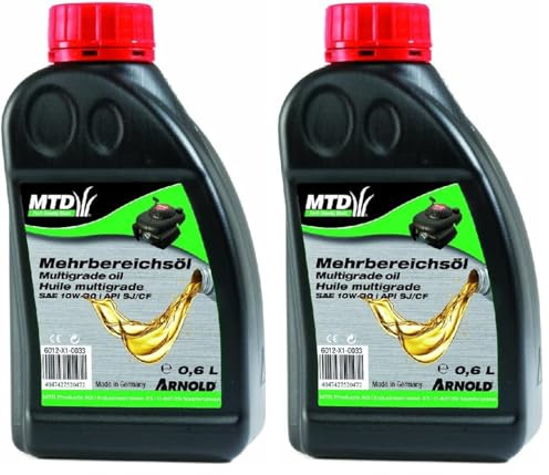 Arnold 6012-X1 – 0033 – per motore a 4 tempi, originale MTD – mehrbereichsöl SAE 10 W -30, 0,6 litri (Confezione da 2)