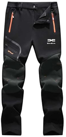 Dac_IA softshellbyxor herr/dam varm fleecejacka för vandring och stad höst och vinter, svart, S