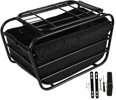 Baoblaze Bike Rear Basket - Lightweight Cargo Rack with Quick Release, Stable Storage Basket Dog Carrier for Outdoor Pets, Shopping, Camping - Universal Fit for Bikes, 38cmx23cmx21.5cm