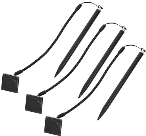 HOMSFOU Lápiz Óptico Metálico para Pantalla Resistiva 3 Piezas Cordón de Resorte y Base Fija, Kit de Bolígrafos para Navegación de Automóviles, Máquinas Pos y Accesorios de Escritura