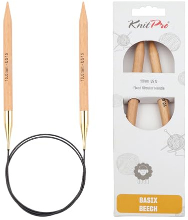 KnitPro Basix Birch Rundstricknadel, 120 cm Länge x 10.00 mm Stärken