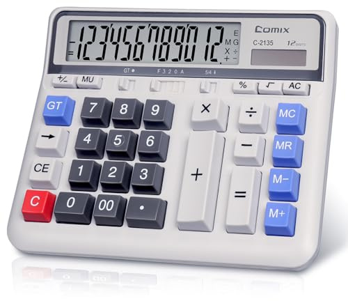 Comix Large Calculator with 12-Digit Large Buttons Desk Calculator