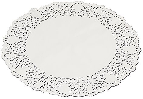 Guardini, Set de 5 tapis à gâteau en dentelle Ø 28 cm, Jetable, Papier, Blanc, Fabriqué en Italie, Ligne Easy Bake