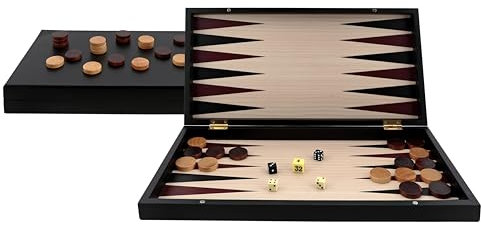 Aquamarine Games -Backgammon Black Series, Schwarz, NO-Value (Compudid CP033)